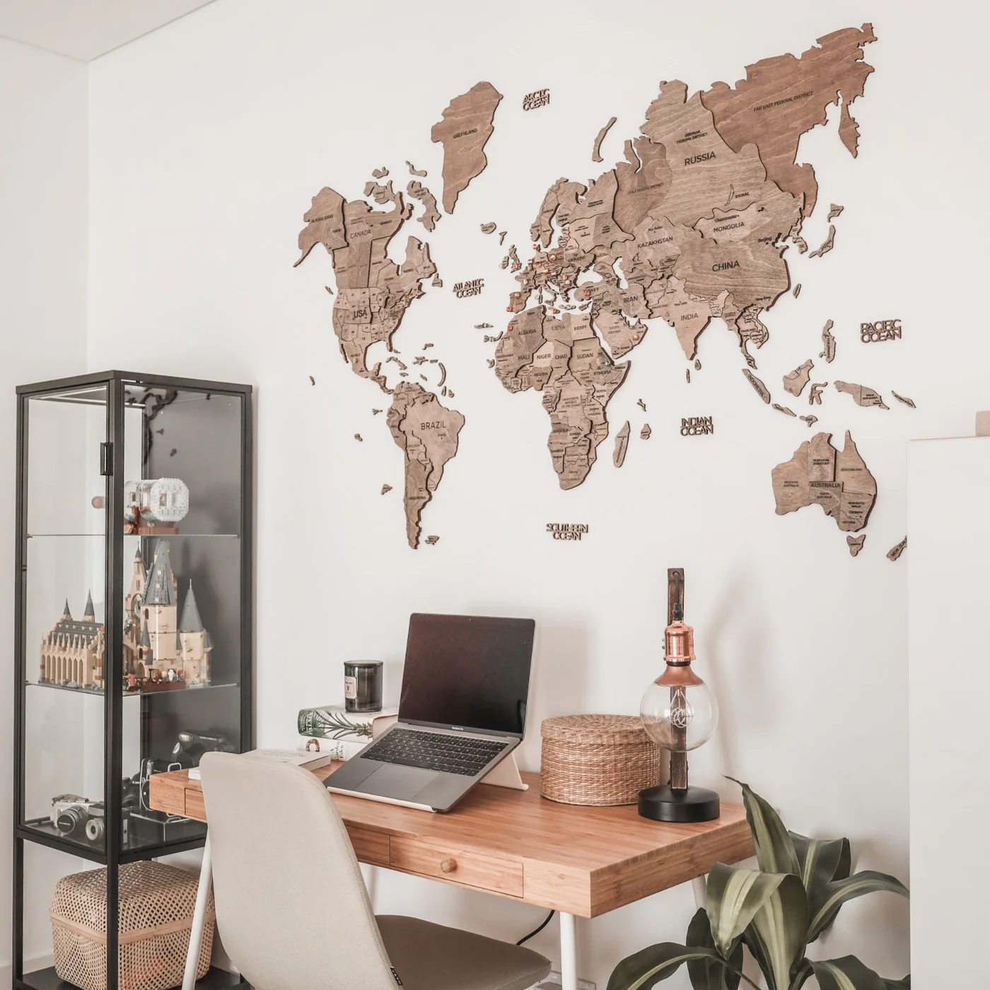 Enjoy The Wood map as office wall decor