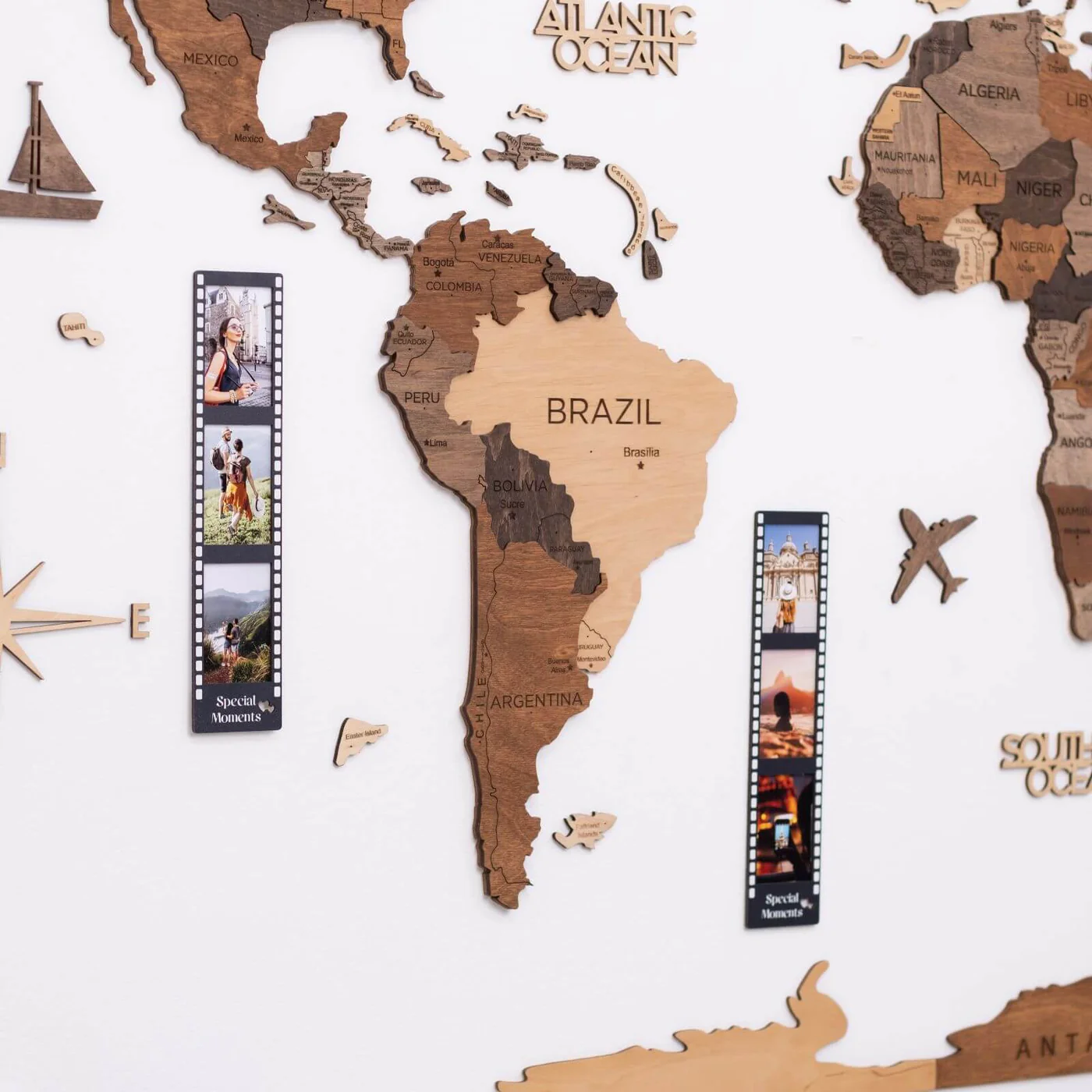 Enjoy The Wood map with photo accessories and personal touches