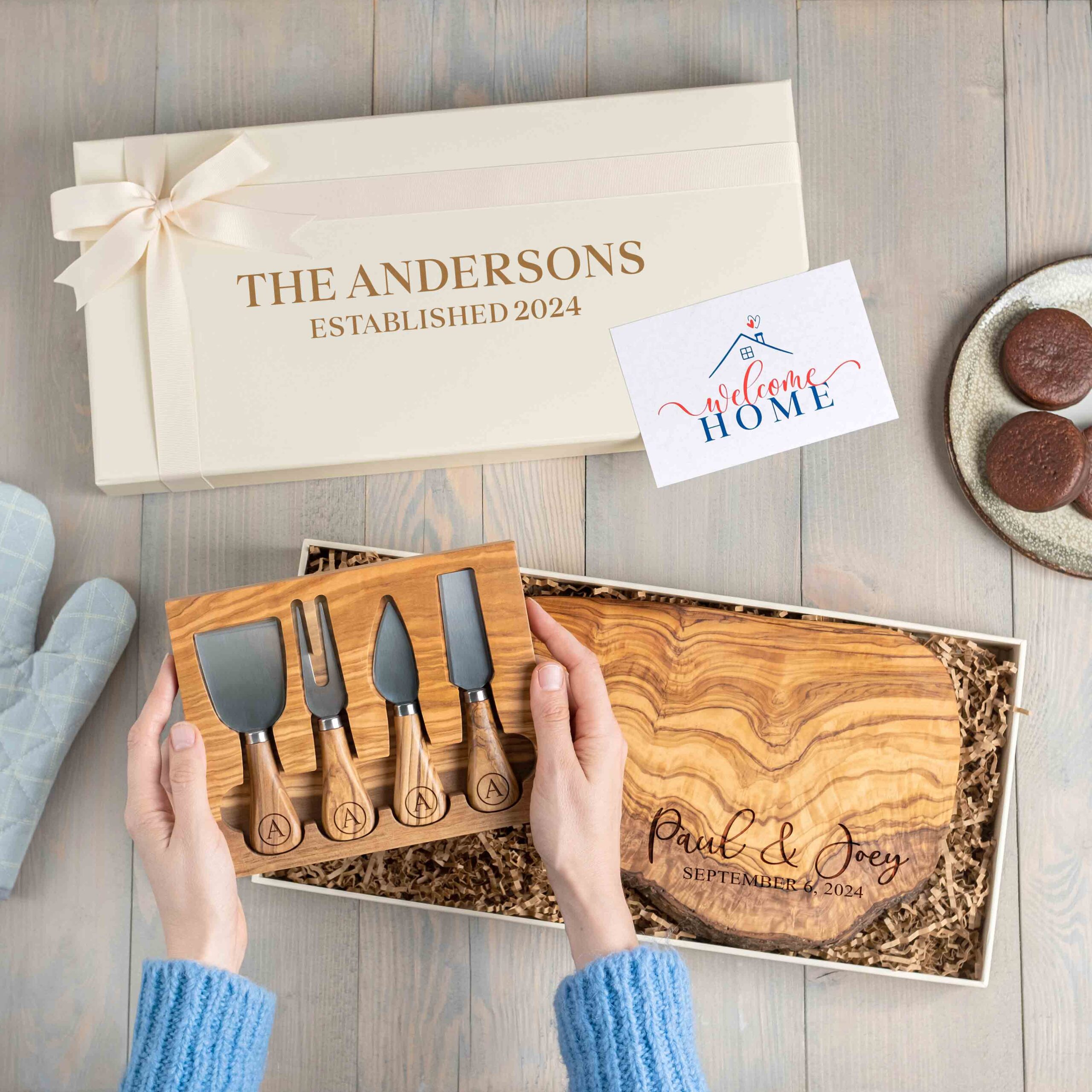 Forest Decor realtor and housewarming gift set with engraved board and tools