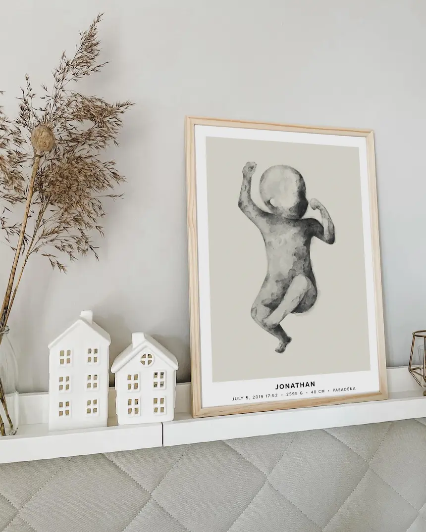 Mapiful personalized birth poster with baby stats
